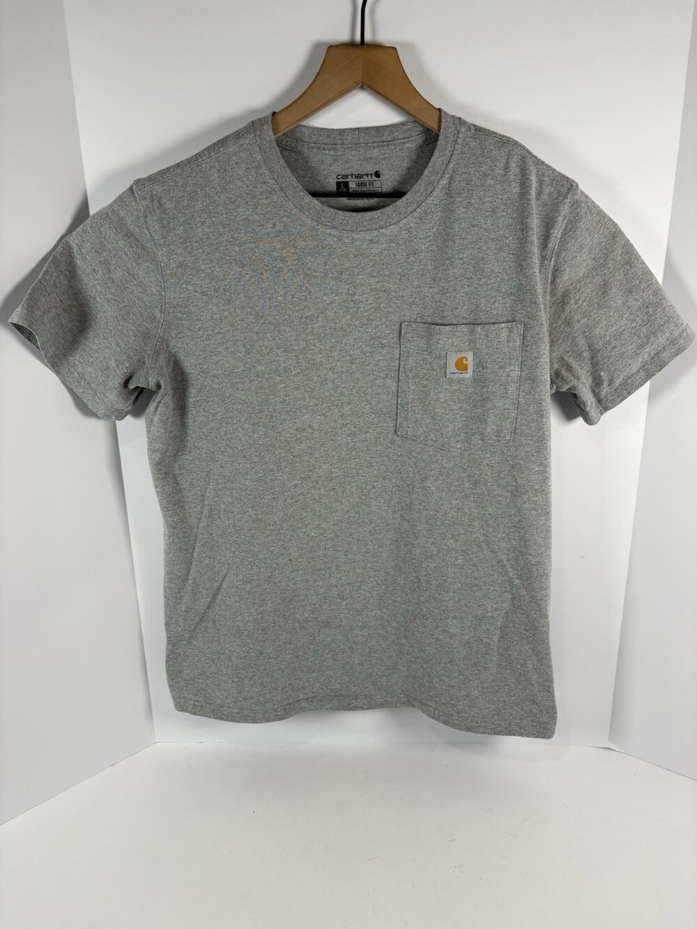 Carhartt Pocket T Shirt Womens L 12-14 Gray Loose Fit Short Sleeve Workwear K87W